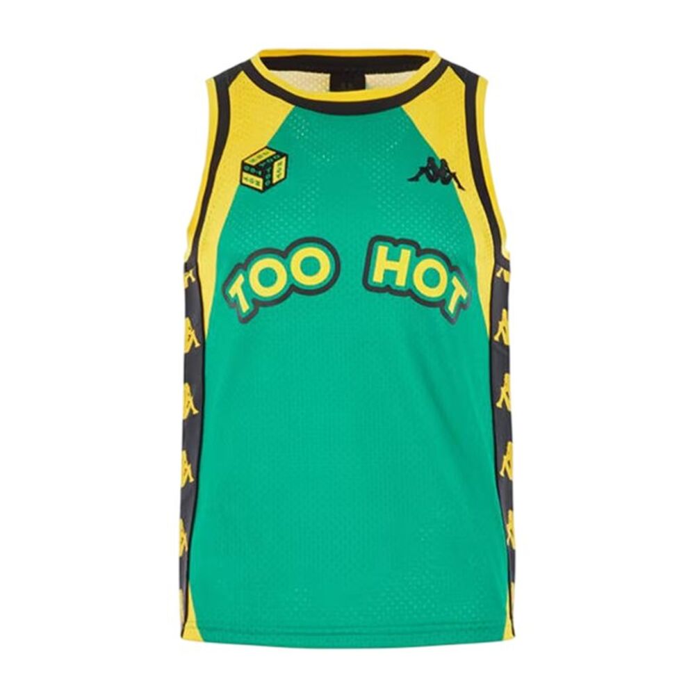 Kappa Mens Ribbed Mesh Crew Neck Sleeveless Tank Top / Bright Yellow/Black